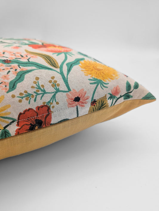 Housse de coussin Coquelicot (Naturel et Jaune or) - 13"x18" et 18"x18"