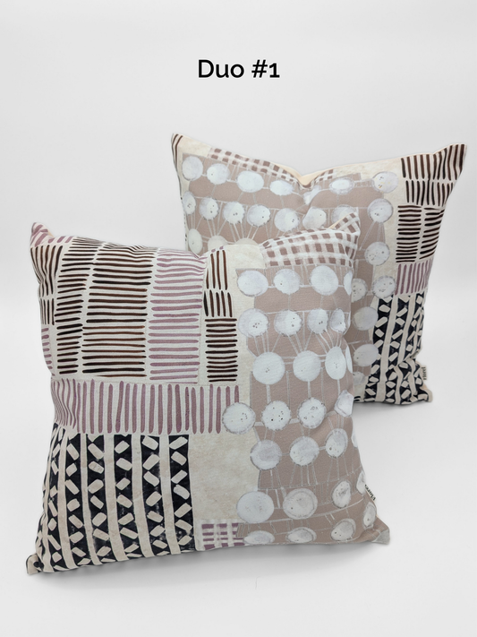 Duo de housses de coussin "Mawu" - 18"x18"