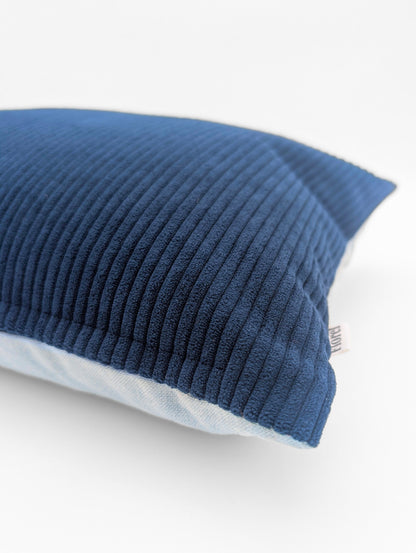 Duo de housses de coussin Corduroy Marine - 13"x18" et 18"x18"