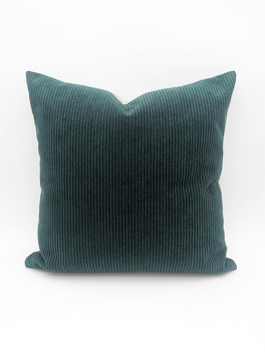 Duo de housses de coussin Corduroy Vert sapin - 13"x18" et 18"x18"
