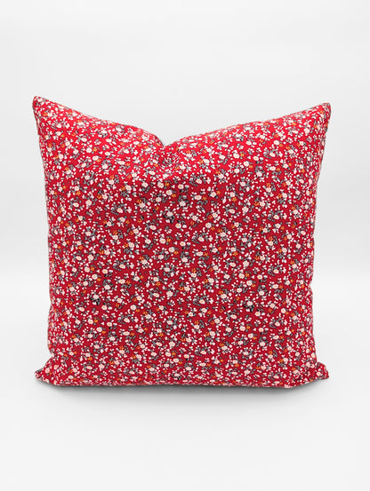 Duo de housses de coussin Fleuri (Rouge et gris) - 18"x18" * SOLDES 40% (vente finale)