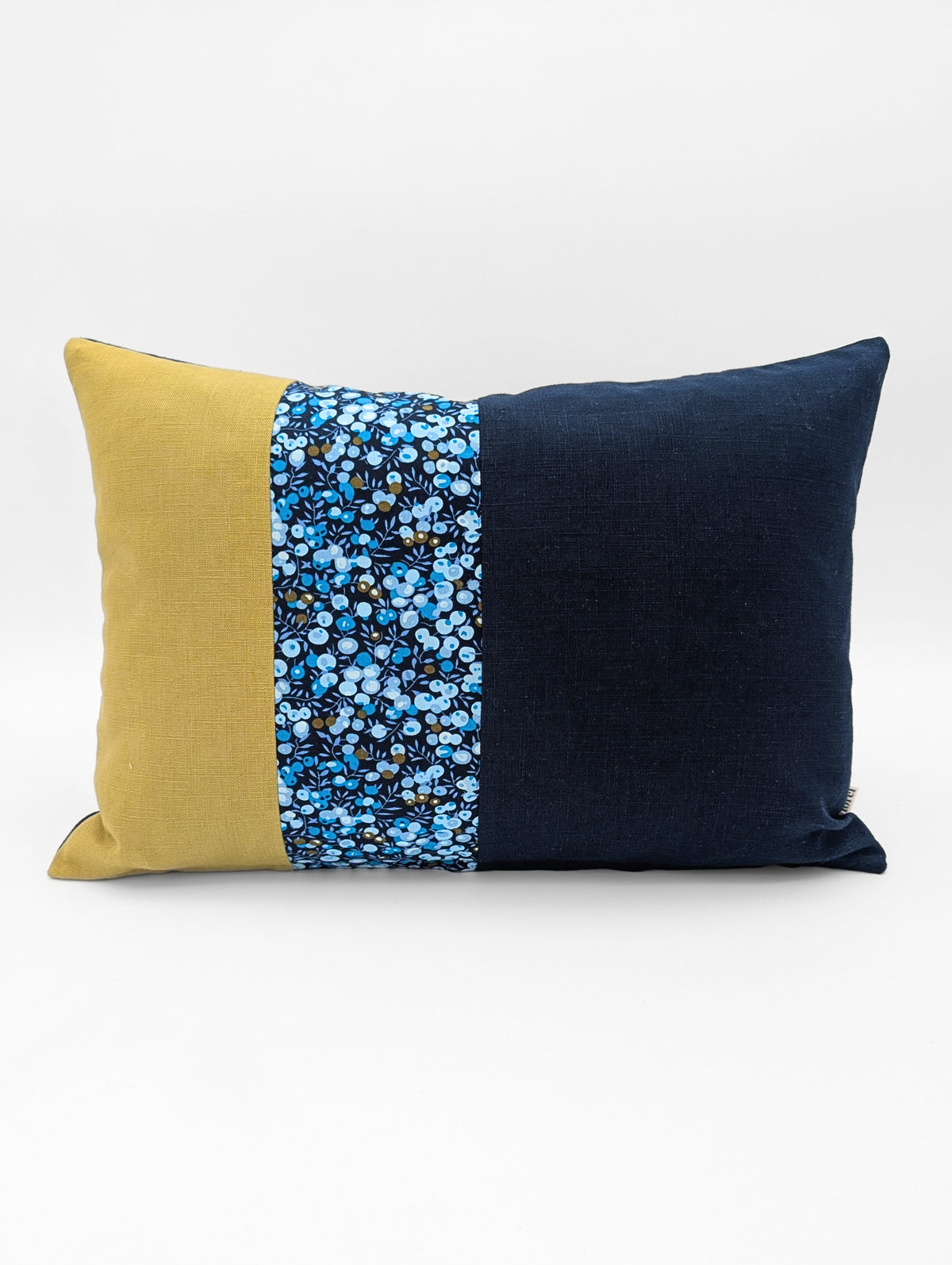 Duo de housses de coussin Petites Baies (Chartreuse et Marine) - 13"x18" * SOLDES 40% (vente finale)
