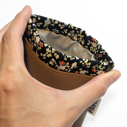 Pochette Flex - Petites fleurs / noir * Collection Les Rescapés