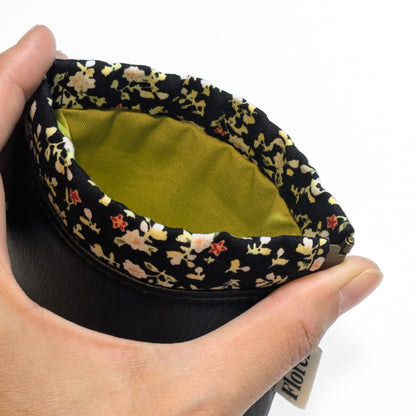 Pochette Flex - Petites fleurs / noir * Collection Les Rescapés