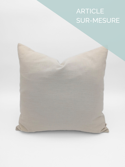 Housse de coussin PUR LIN - 18"x18" - Modèle A (uni) * SUR-MESURE