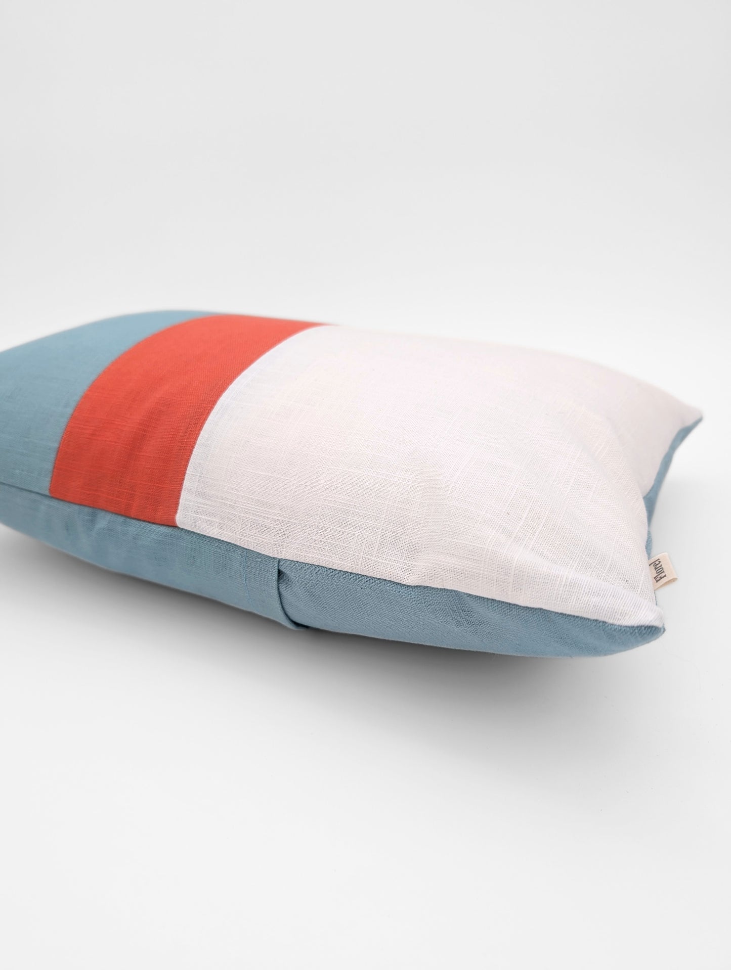 Housse de coussin PUR LIN - 13"x18" - Modèle C (tricolore) * SUR-MESURE