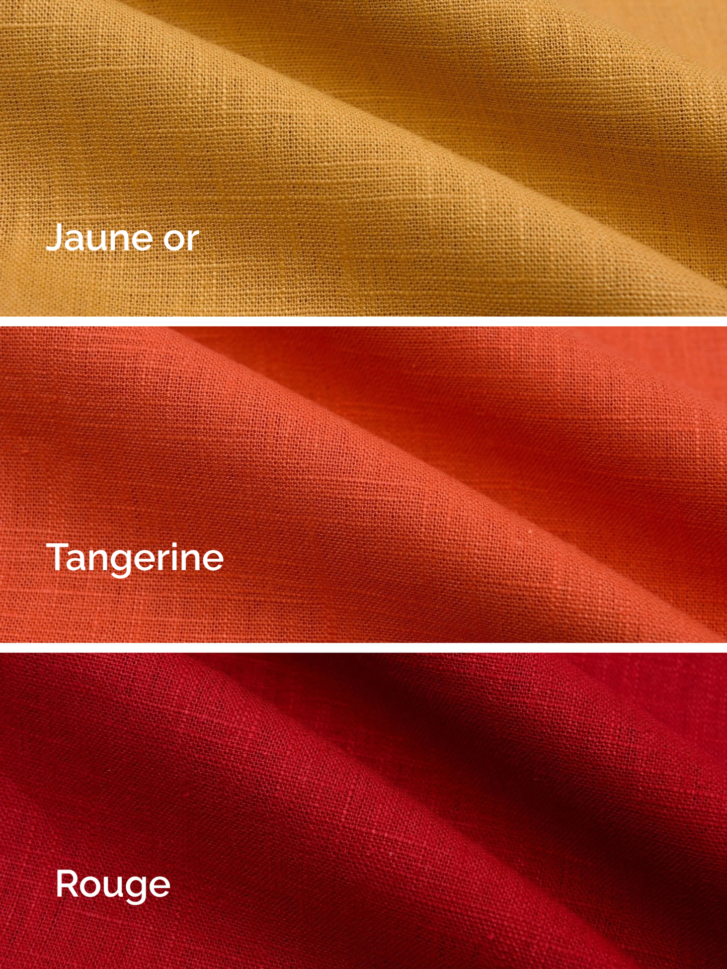 Housse de coussin PUR LIN - 18"x18" - Modèle C (tricolore) * SUR-MESURE