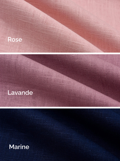 Housse de coussin PUR LIN - 13"x18" - Modèle A (uni) * SUR-MESURE